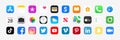 IOS 14 icons, Apple inc, popular social media - Tiktok, Instagram, Facebook, Twitter, Youtube, Vimeo, Pinterest, Linkedin,