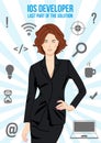 IOS lady developer search suit design concept