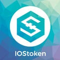 IOStoken IOST vector logo. A Secure Scalable Blockchain for Smart Services and blockchain crypto currency. Royalty Free Stock Photo