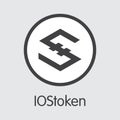 Iostoken Virtual Currency - Vector Coin Symbol.