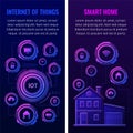 IoT banners in gradient design Royalty Free Stock Photo