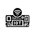 iot circuit board module glyph icon vector illustration Royalty Free Stock Photo