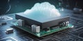 An IoT device communicating with a cloud platform collect three created with generative AI