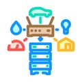 iot gateway data center color icon vector illustration Royalty Free Stock Photo
