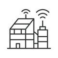 IoT industrial automation, icon in line design. iot, industrial, automation, smart, factory, technology, sensors on