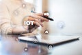 IOT. Internet of Thing concept. Multichannel online communication network digital 4.0 technology Royalty Free Stock Photo
