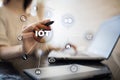 IOT. Internet of Thing concept. Multichannel online communication network digital 4.0 technology Royalty Free Stock Photo