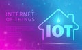 IoT Internet of things abstract background concept, Digital technology banner pink blue background binary code, abstract tech ai Royalty Free Stock Photo