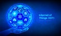 IOT. Internet of things concept. Everything connectivity device concept network, and business with internet. Abstract 3D sphere or Royalty Free Stock Photo