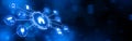 Iot or Internet of things concept. Transferring data between physical objects on the network