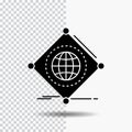 IOT, internet, things, of, global Glyph Icon on Transparent Background. Black Icon