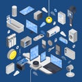IOT Internet Of Things Isometric Composition Royalty Free Stock Photo