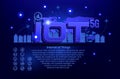 IoT Internet of Things and network concept for connected devices. Web of network connections on futuristic dark blue background Royalty Free Stock Photo