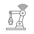 IoT robot linear icon