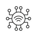 IoT sensor, icon in line design. IoT sensors, internet of things sensors, smart sensor, wireless sensors on white Royalty Free Stock Photo