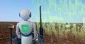 Iot smart farming, agriculture in industry 4.0 technology with artificial intelligence and machine learning concept. it help to im