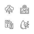 IoT technologies pixel perfect linear icons set Royalty Free Stock Photo