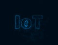 IoT title with plexus effect. Connected lines with dots. Lines title plexus Royalty Free Stock Photo
