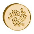 Iota crypto currency symbol,golden coin icon
