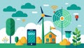 An IoTenabled weather station tracks and analyzes wind patterns providing valuable insights to help farmers plan for Royalty Free Stock Photo