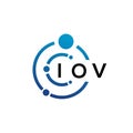 IOV letter technology logo design on white background. IOV creative initials letter IT logo concept. IOV letter design Royalty Free Stock Photo