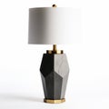 Iovana Table Lamp: Gray Polished Brass, Multifaceted Geometry, Traditional-modern Fusion