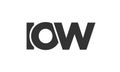 IOW logo design template with strong and modern bold text. Initial based vector logotype featuring simple and minimal typography. Royalty Free Stock Photo