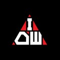 IOW triangle letter logo design with triangle shape. IOW triangle logo design monogram. IOW triangle vector logo template with red Royalty Free Stock Photo