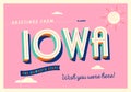 Greetings from Iowa, USA - Touristic Postcard.