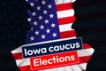 Iowa caucus Elections concept editorial news background, Presidential election 2024 Royalty Free Stock Photo