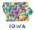 Iowa - colorful low poly us state shape.