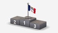 Iowa 3D waving flag illustration on winner podium. Royalty Free Stock Photo