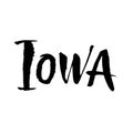 Iowa. Hand drawn US state name isolated on white background. Modern brush calligraphy for you design. Vector lettering typography Royalty Free Stock Photo