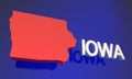 Iowa IA Red State Map Name