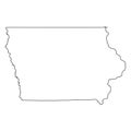 Iowa IA State Border USA Map Outline