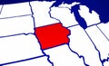 Iowa IA State United States of America State Map