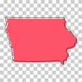 Iowa map shape, united states of america. Flat concept icon symbol vector illustration