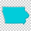 Iowa map shape, united states of america. Flat concept icon symbol vector illustration