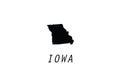 Iowa map state shape America borders