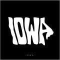 Iowa map typography. Iowa state map typography. Iowa lettering