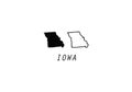 Iowa outline map state shape USA America borders