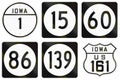 Iowa Route shields in the United States