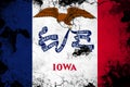 Iowa rusty and grunge flag illustration