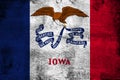 Iowa rusty and grunge flag illustration