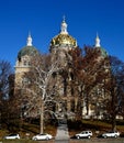 Iowa State Capitol Domes Looming Over Trees