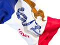 Iowa state flag close up. United states local flags