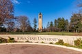 Iowa State University sign in front of the campanile Royalty Free Stock Photo