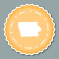 Iowa sticker flat design.