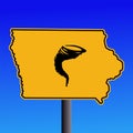 Iowa tornado warning sign