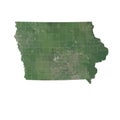 Iowa Vector Map Realistic Landsat Satellite Style Illustration Royalty Free Stock Photo